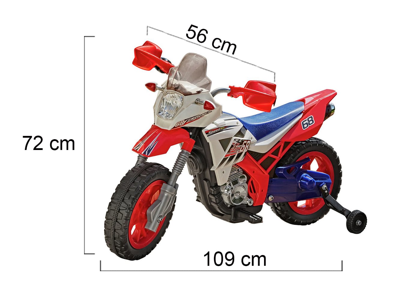 Moto Elétrica Infantil BZ R1 12V Vermelha com Rodinhas de Apoio, Música e  Luzes BARZI MOTORS